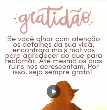 Gratidão por tudo - Vídeo Religião para Redes Sociais